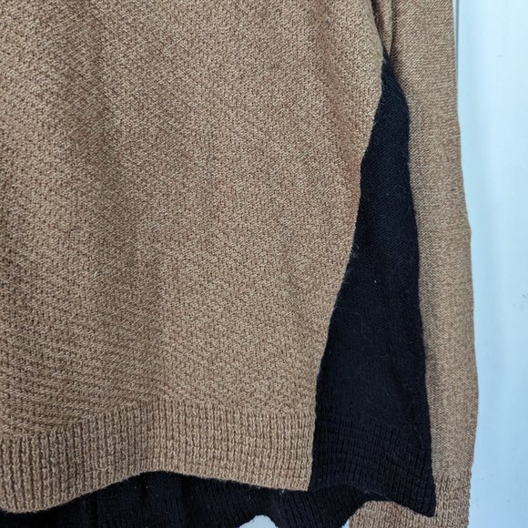 Madewell Colorblock Sweater with Zip-back Tan and Black Size L - Picture 9 of 15